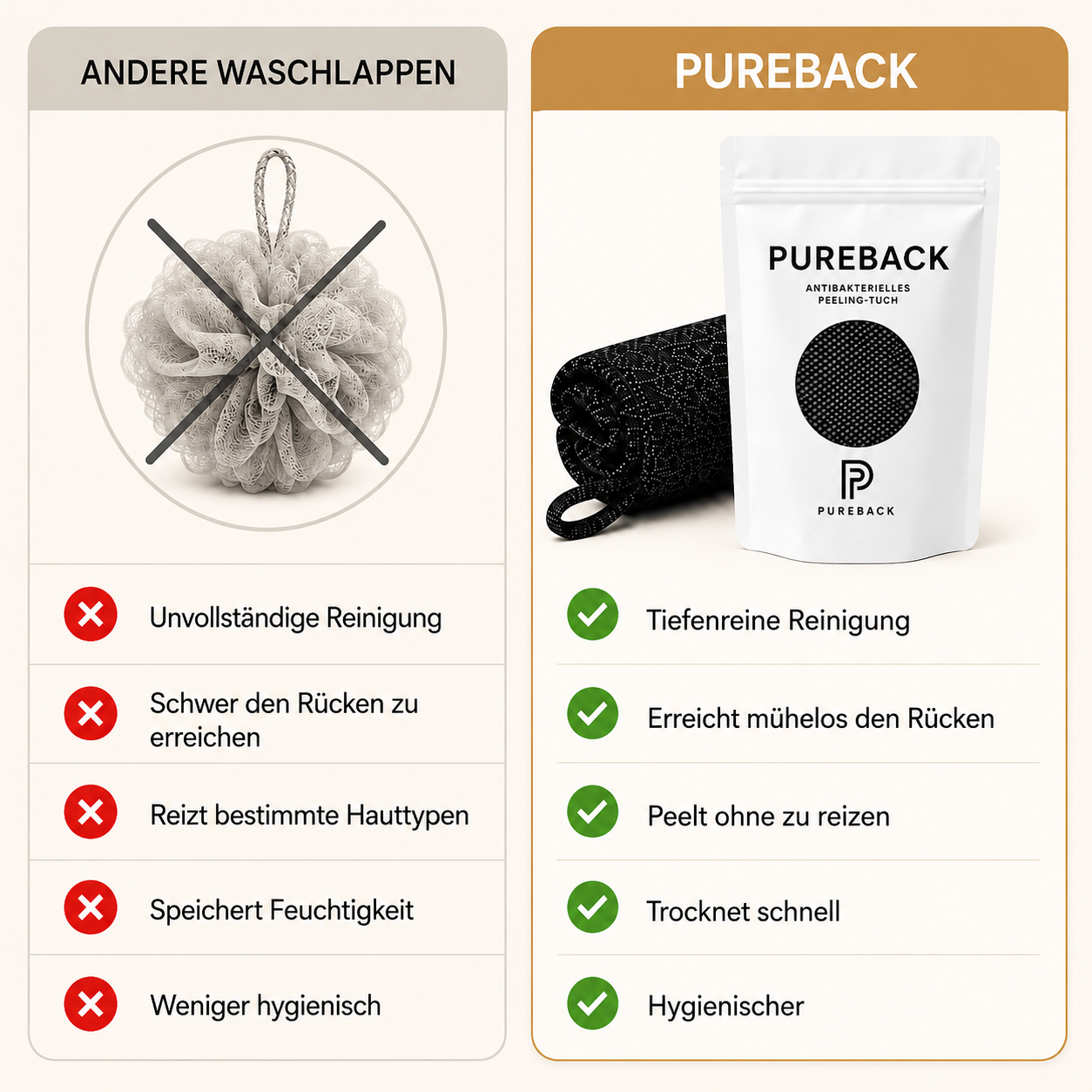 2+1 ANGEBOT Antibakterielles Peeling-Handtuch für eine reinere Haut