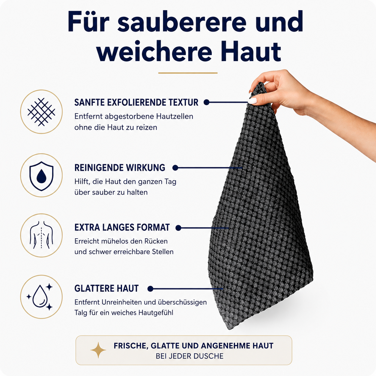 2+1 ANGEBOT Antibakterielles Peeling-Handtuch für eine reinere Haut